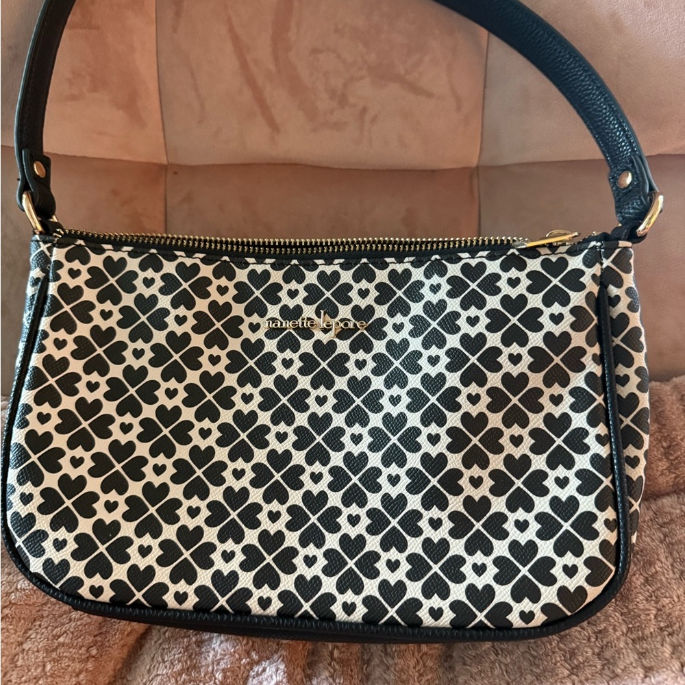 Nanette Lepore Black & White Patterned Shoulder Bag